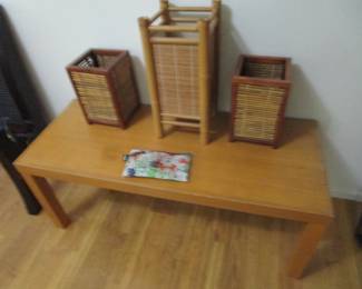Low table with lights and candles