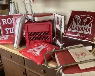 Vintage University of Alabama Stadium seats cushions cups
