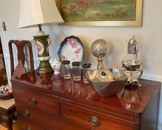 Fine Mahogany server  Original Oil Painting