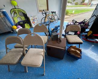Folding Chairs & Small Fridge 
