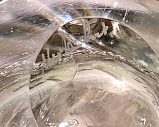Signed crystal vase