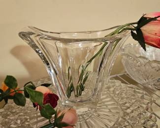 Signed crystal vase