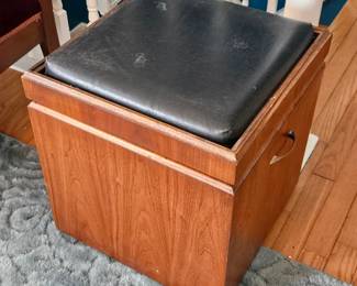 Leather top Storage ottoman