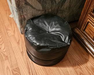 Leather style ottoman