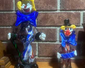 Glass clowns- murano style 