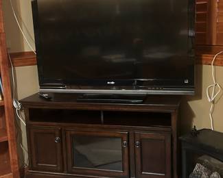 Corner TV stand and larger TV