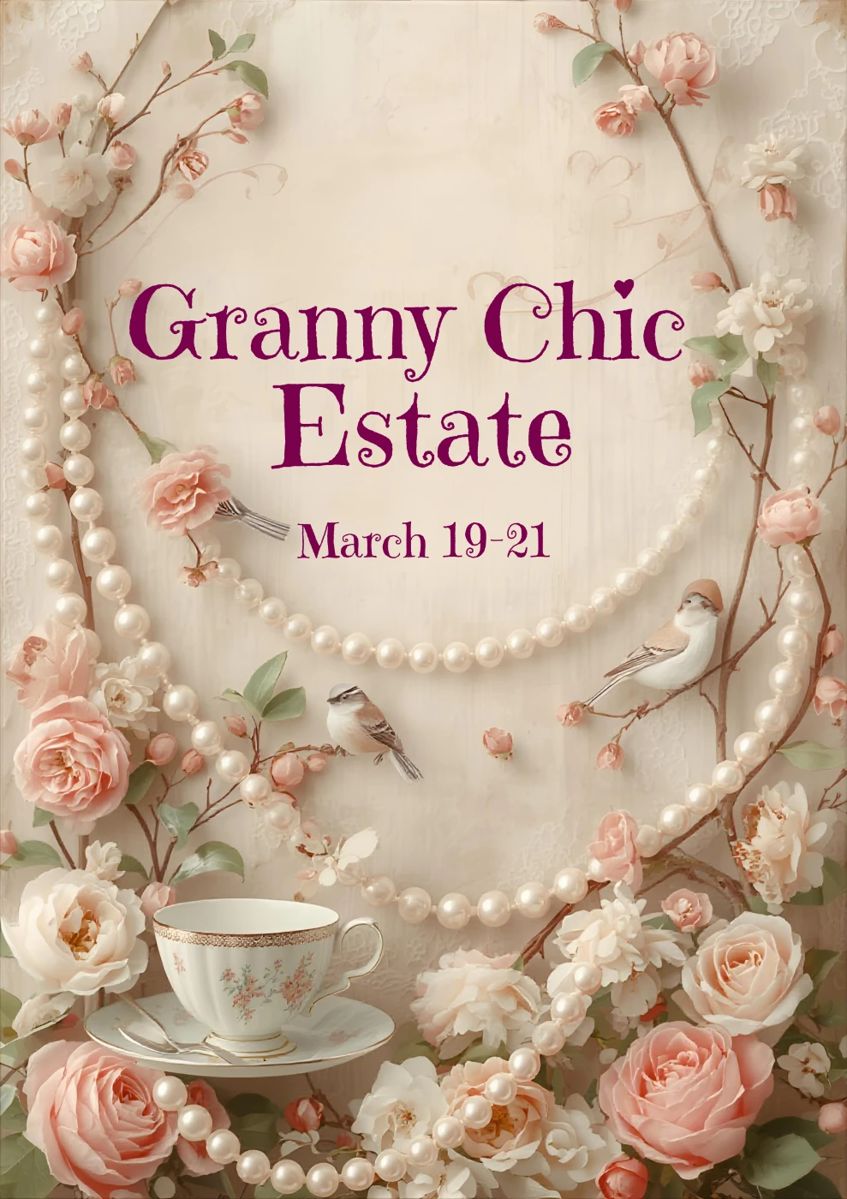 Soft Romantic Granny Chic Floral Poster