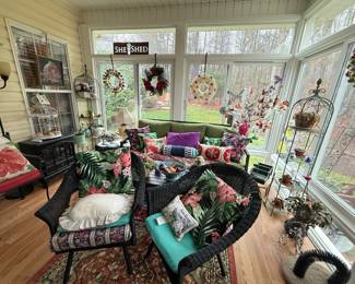 patio furniture , plants , garden decor