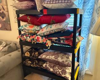 dozens of throw pillows