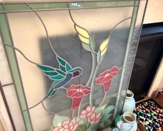 large hummingbird stained glass 