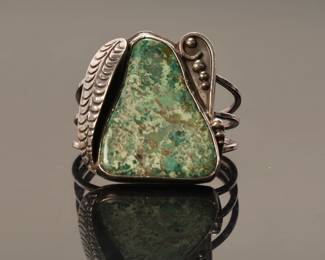 Massive sterling silver and turquoise cuff