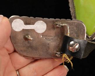 Stunning John Renner Sterling and like green turquoise Concho  belt. 