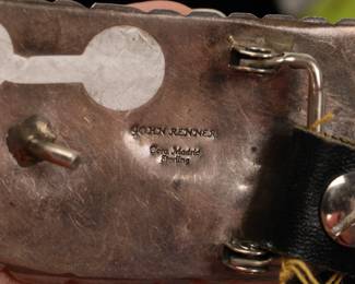 Stunning John Renner Sterling and like green turquoise Concho  belt. 