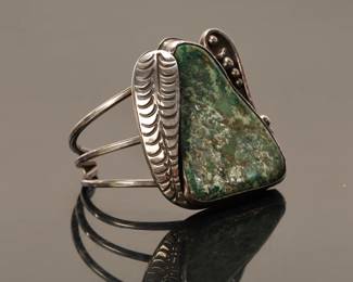 Massive sterling silver and turquoise cuff