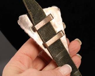 Stunning John Renner Sterling and like green turquoise Concho  belt. 