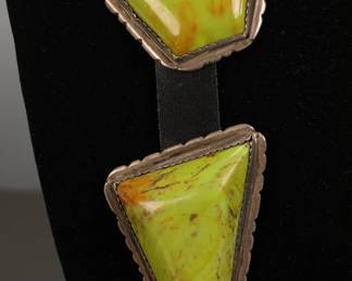 Stunning John Renner Sterling and like green turquoise Concho  belt. 