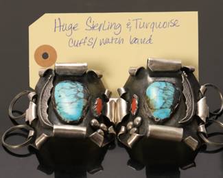 Huge sterling silver turquoise