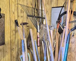 Hand tools in barn