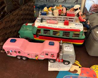 Hand Painted Ceramic Folk Art Bus Sculpture, Cuban Camel Bus Collectable