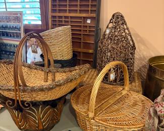 Decorative Baskets, Vintage Printer's Tray