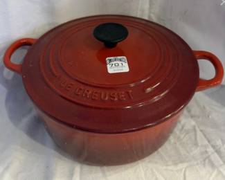 Le Creuset Cast Iron Dutch Oven, red enamel