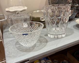Vintage Crystal Champagne Ice Bucket, Waterford Crystal Serving Bowl