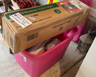 4 CHRISTMAS TREE  TOTE OF WRAPPING ITEMS