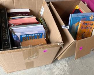 2 BOXES OF BIBLES, BOOKS