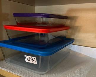 3 PYREX STORAGE DISHES