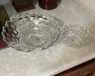 2 FOSTORIA FOOTED CANDY DISH BOWLS