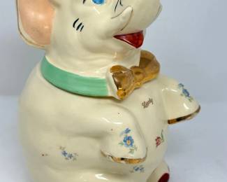 150 VintageShawneePotteryCoLuckyTheElephantCookieJar
