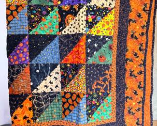 93 HappyHalloween1FallHarvestThrowQuilt
