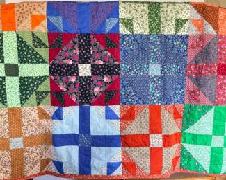 129 ArkansasCrossroadsHandmadeThrowQuilt