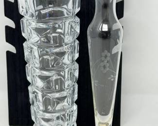 88 PrincessHouseWeightedSterlingEtchedCrystalVaseCutGlass