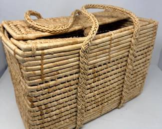 71 HandWovenDoubleHandleMarketBasket