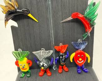 40 7GlassCandyFigurinesHummingbirdsSwizzle