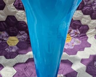 BLUE FLUTED TALL VASE