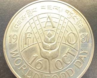 1981 50 Ngultrums Silver