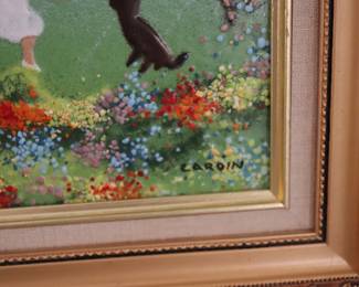 Vintage Enamel on Copper Painting by Cardin 