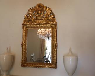 Antique French Louis XIV Giltwood Mirror 18th Century PD $14,000 from L' ANTIQUAIRE