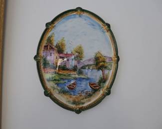 Hand Painting Wall Plate Porcelain By A. Stocco Arte Italica Made In Italy