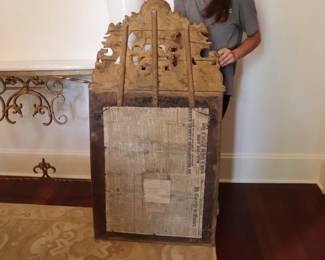 Antique French Louis XIV Giltwood Mirror 18th Century PD $14,000 from L' ANTIQUAIRE 5' x 3.5' 