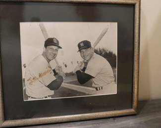 Stan Musial HOF Signed 11x14 Glossy Photo Cardinals with Mickey Mantle 