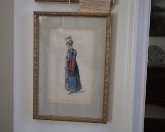Set of 3 Hand Colored Fashion Illustration Winter 1815 Walking Dress, Ackerman 83 London
