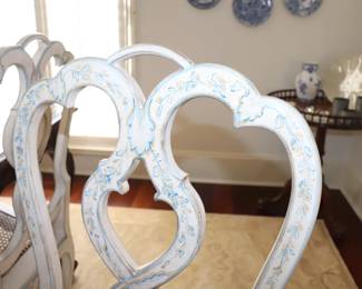 Vintage Hand-Painted Cane Corte Dining Chair