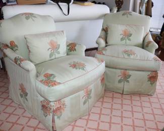 Cameron Collection Swivel Chairs with 1 Ottoman Custom Fabric Seventh Avenue Chairs