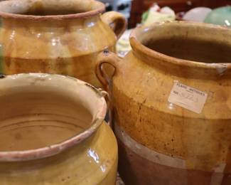  19th Century Yellow Glazed Confit Pot French Country Rustic Vessel Pottery