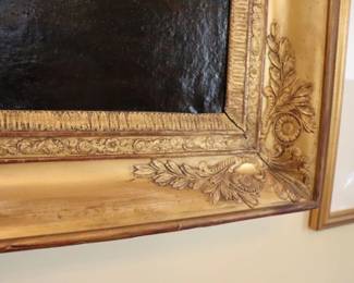  18th Century Original French landscape Painting Professionally Cleaned Federalist Antique Frame Canvas Size 41 x 33  Frame Size 39" x 47"