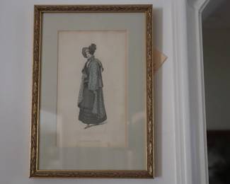 Set of 3 Hand Colored Fashion Illustration Winter 1815 Walking Dress, Ackerman 83 London