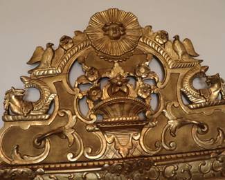Antique French Louis XIV Giltwood Mirror 18th Century PD $14,000 from L' ANTIQUAIRE 5' x 3.5' 